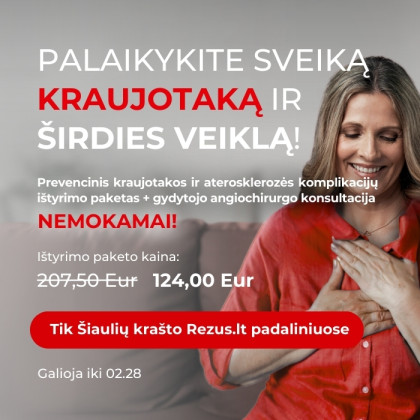 Prevencinis kraujotakos ir aterosklerozės komplikacijų ištyrimo paketas + NEMOKAMA gydytojo-angiochirurgo konsultacija