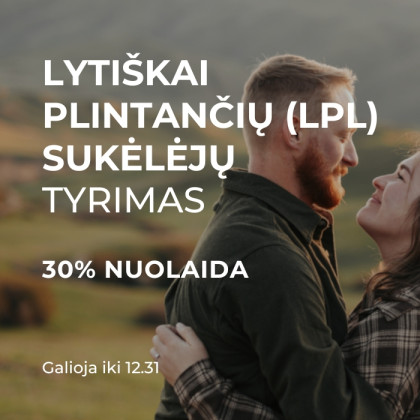 Lytiškai plintančių ligų (LPL) sukėlėjų tyrimas su 30 proc. nuolaida