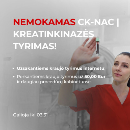 Nemokamas CK-NAC | kreatinkinazės tyrimas