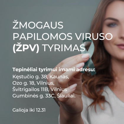 Žmogaus papilomos viruso (ŽPV) tyrimas su 30 proc. nuolaida